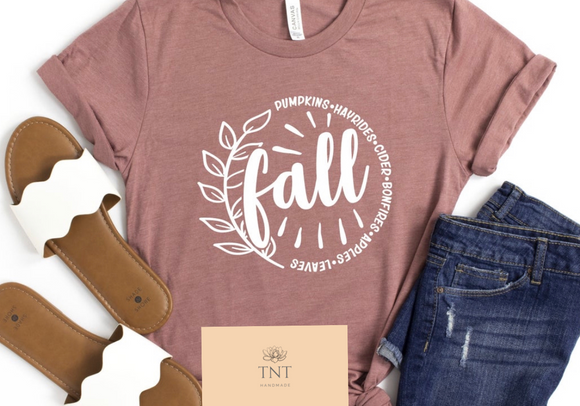 Fall leaves circle