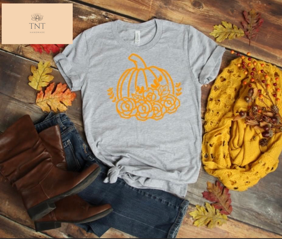Orange Floral Pumpkin