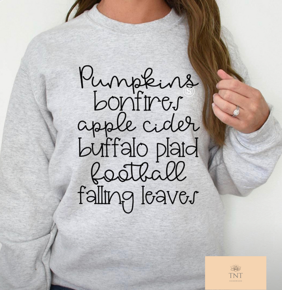Pumpkins;Bonfires;apple cider; plaid; football